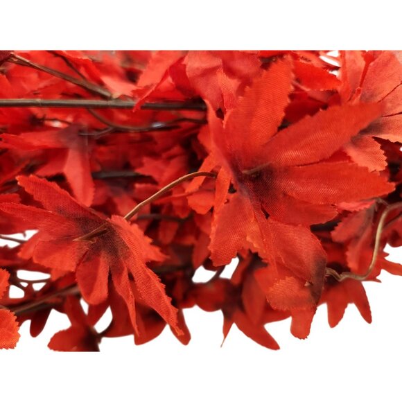 Artificial Red Maple Leaf Stems Fall Filler Floral Decor - Set Of 3 - Picture 7 of 14